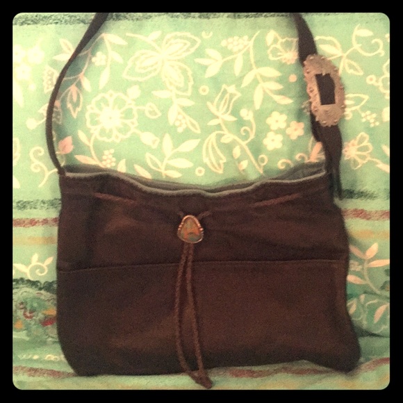 Leather & real turquoise stone boho satchel - Picture 8 of 8